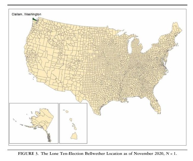 Featured visual from Reconsidering Bellwether Locations in U.S. Presidential Elections