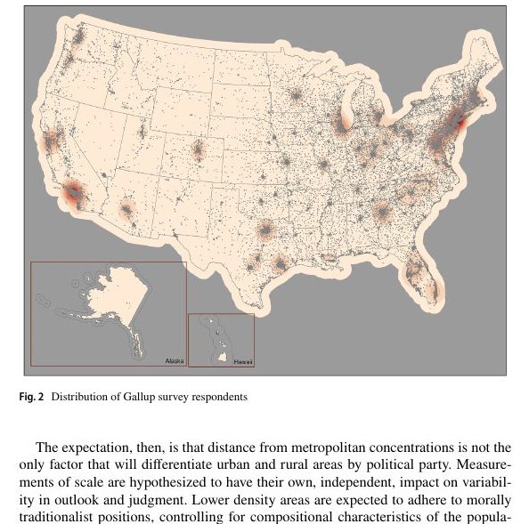Featured visual from The Urban-Rural Gulf in American Political Behavior